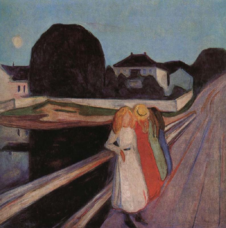 Edvard Munch Four gilrs on the bridge China oil painting art